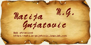 Matija Gnjatović vizit kartica